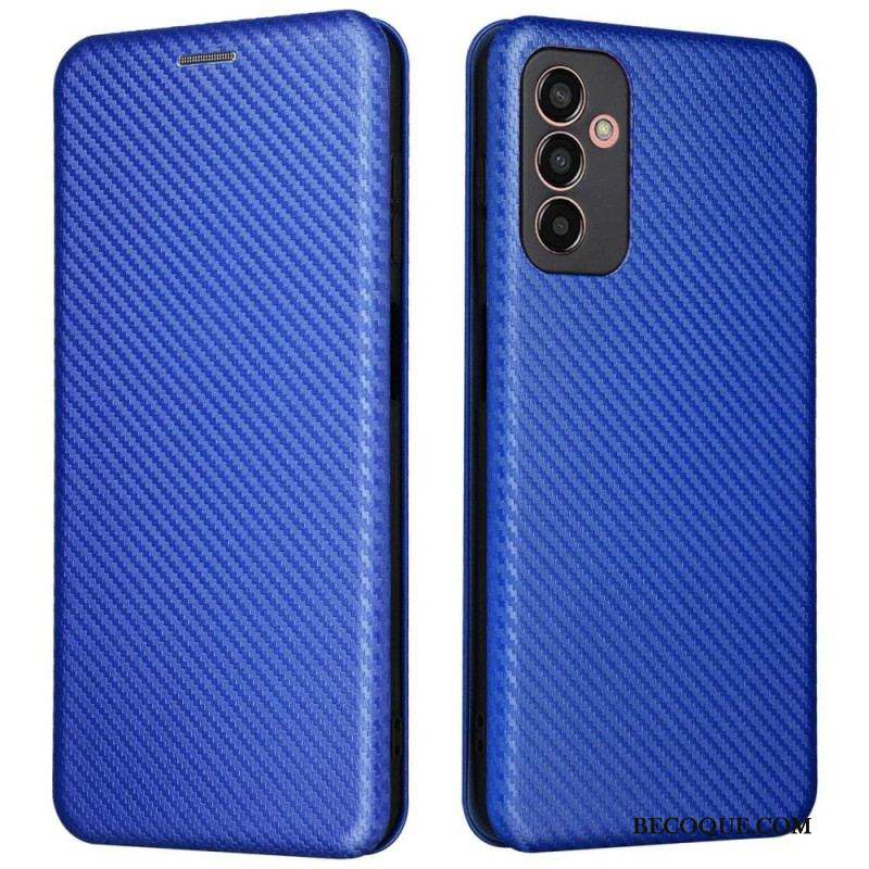 Flip Cover Samsung Galaxy M13 Fibre Carbone