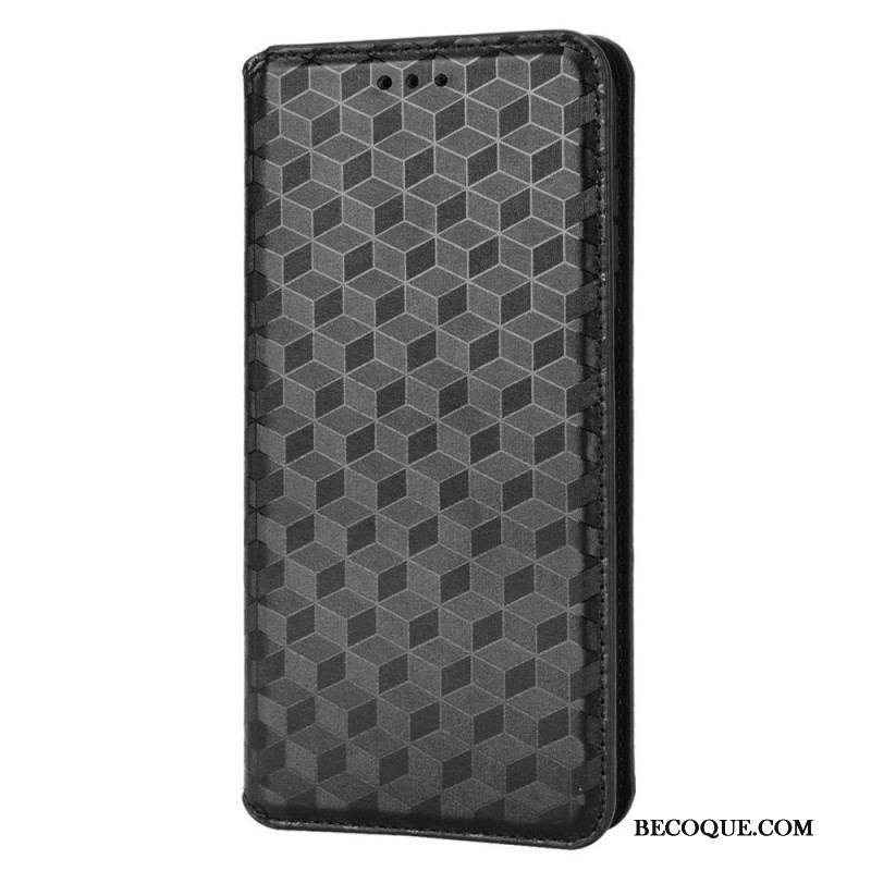 Flip Cover Samsung Galaxy M23 Effet Cuir Cubes 3D