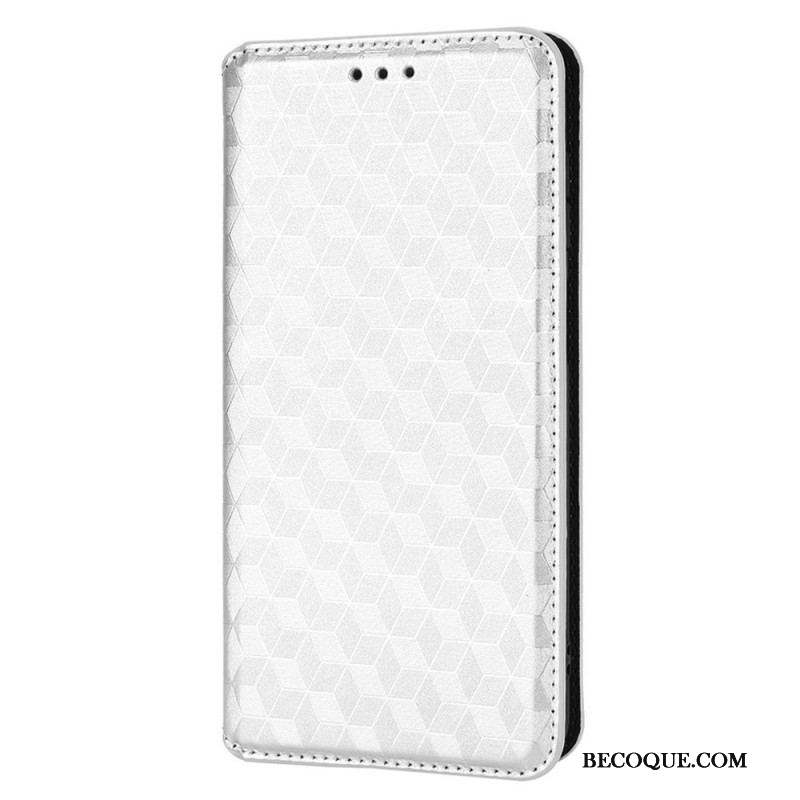 Flip Cover Samsung Galaxy M23 Effet Cuir Cubes 3D