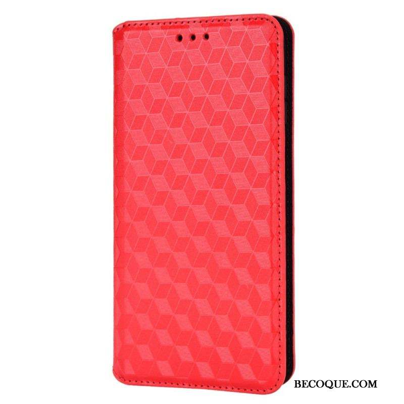 Flip Cover Samsung Galaxy M23 Effet Cuir Cubes 3D