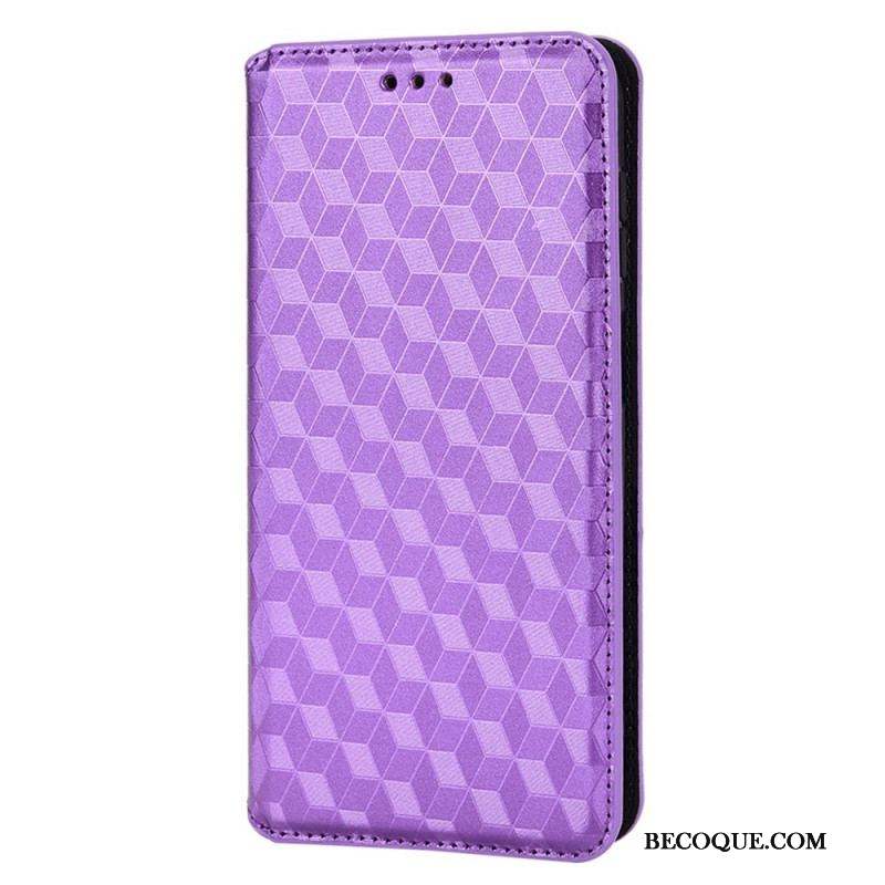 Flip Cover Samsung Galaxy M23 Effet Cuir Cubes 3D