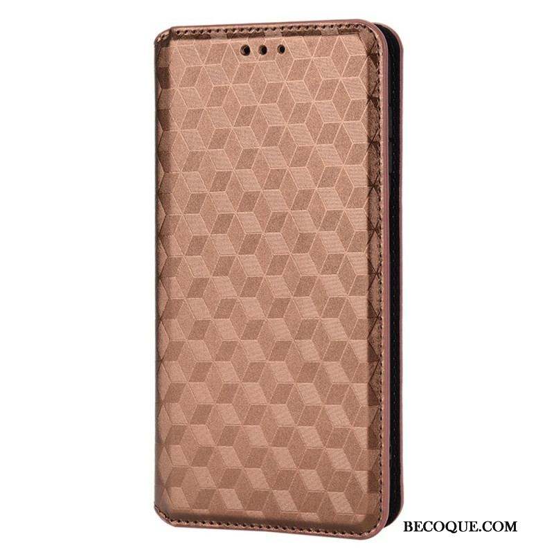 Flip Cover Samsung Galaxy M23 Effet Cuir Cubes 3D