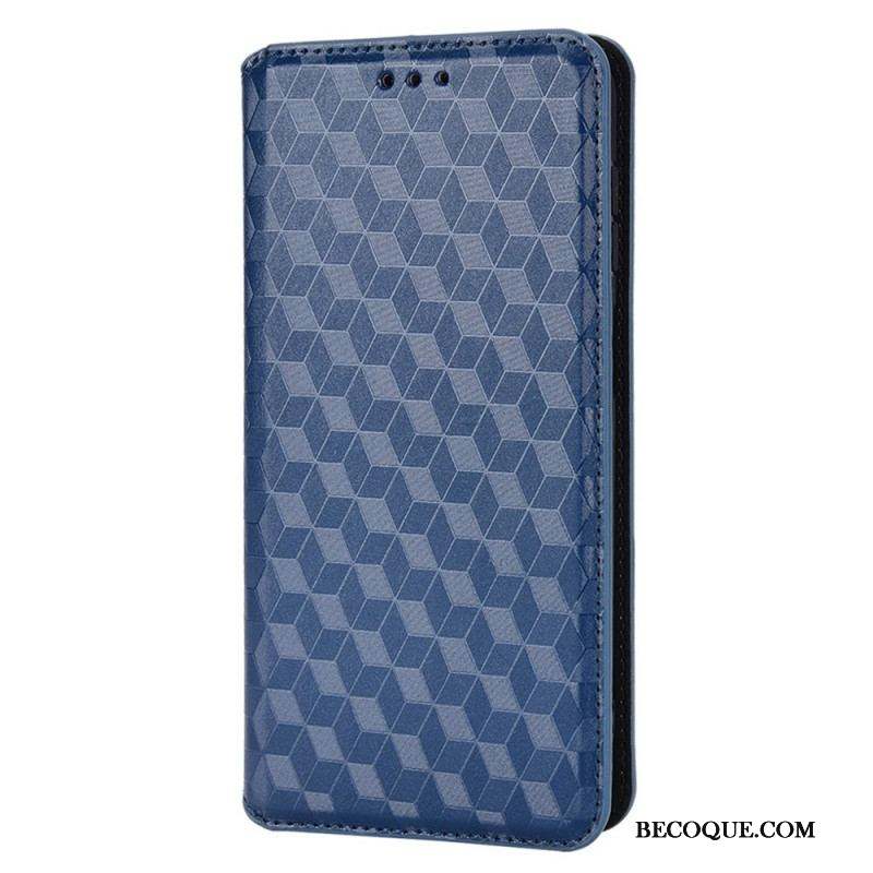 Flip Cover Samsung Galaxy M23 Effet Cuir Cubes 3D