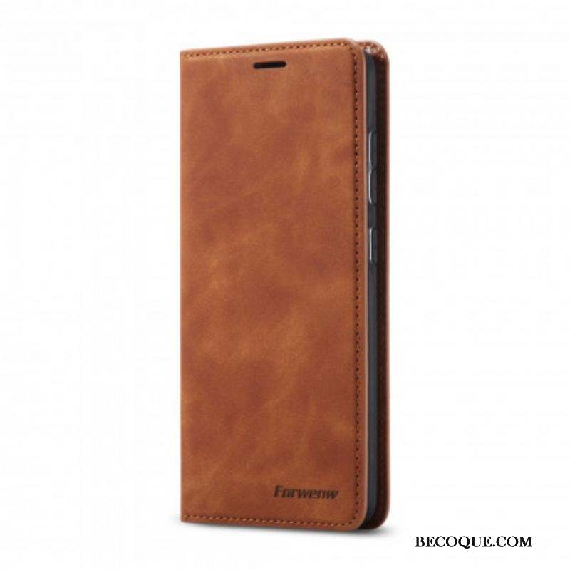 Flip Cover Samsung Galaxy S21 5G Effet Cuir FORWENW