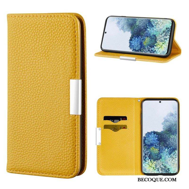 Flip Cover Samsung Galaxy S21 5G Simili Cuir Litchi Ultra Chic