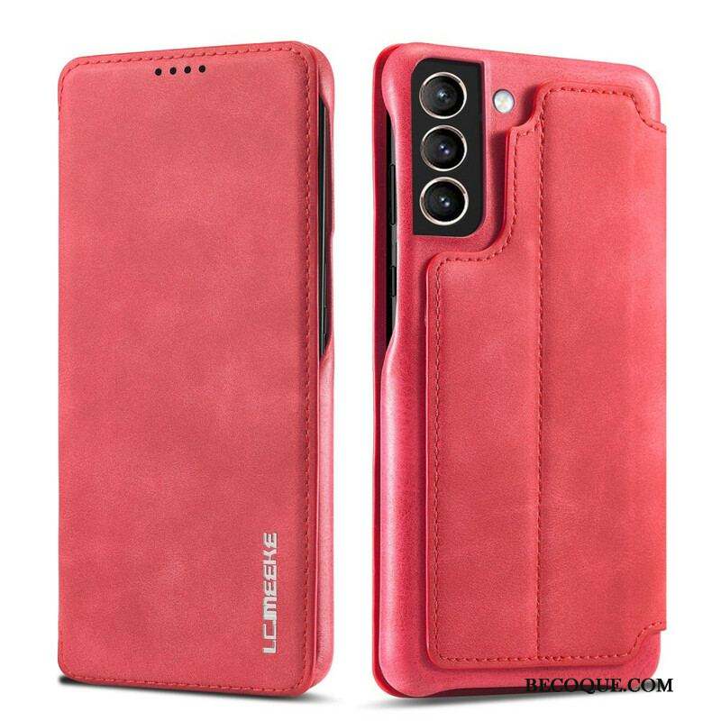 Flip Cover Samsung Galaxy S21 FE LC.IMEEKE Effet Cuir