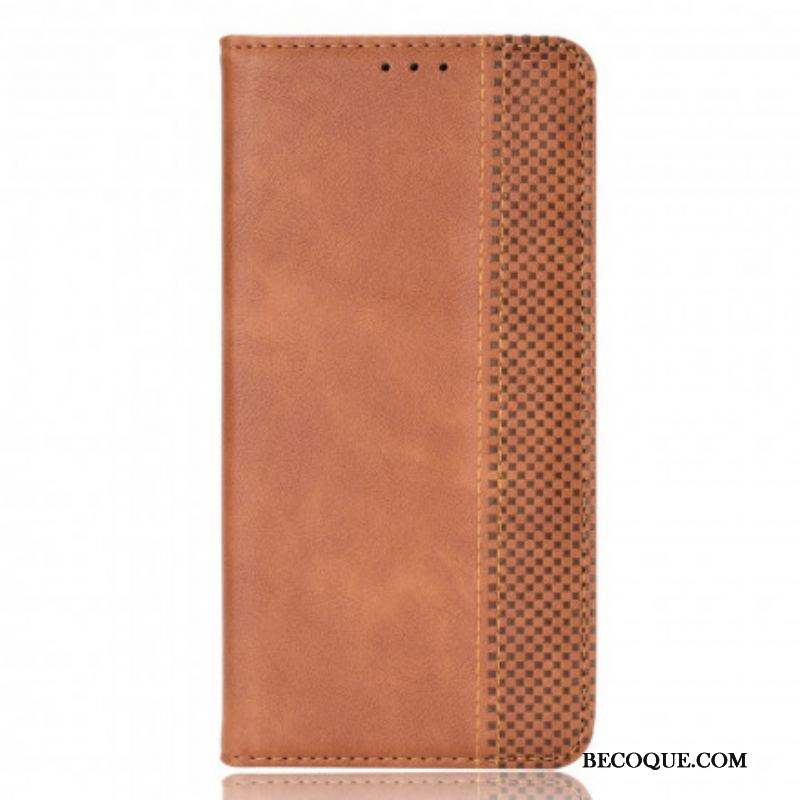 Flip Cover Samsung Galaxy S21 Plus 5G Effet Cuir Vintage Stylisé