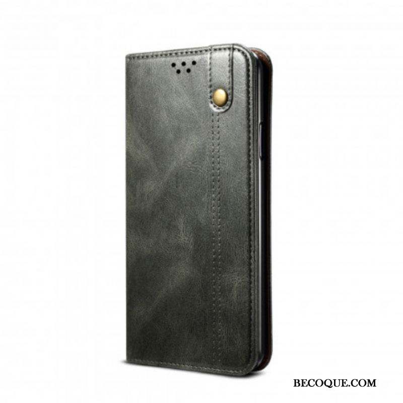 Flip Cover Samsung Galaxy S21 Ultra 5G Simili Cuir Ciré