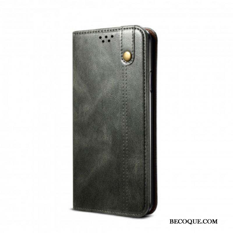 Flip Cover Samsung Galaxy S21 Ultra 5G Simili Cuir Ciré