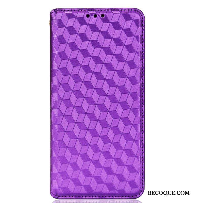 Flip Cover Samsung Galaxy S22 5G Effet Cuir Diamant