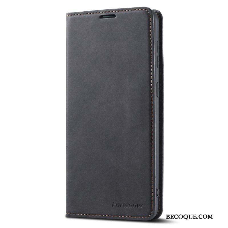 Flip Cover Samsung Galaxy S22 5G Effet Cuir FORWENW