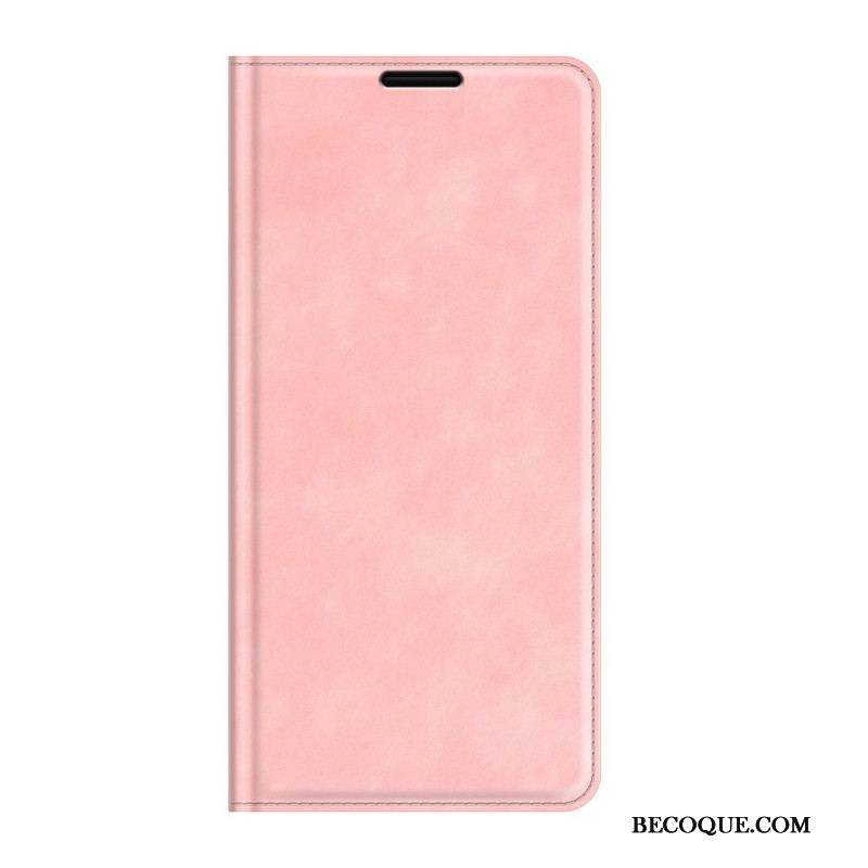 Flip Cover Samsung Galaxy S22 5G Effet Cuir Silky Touch