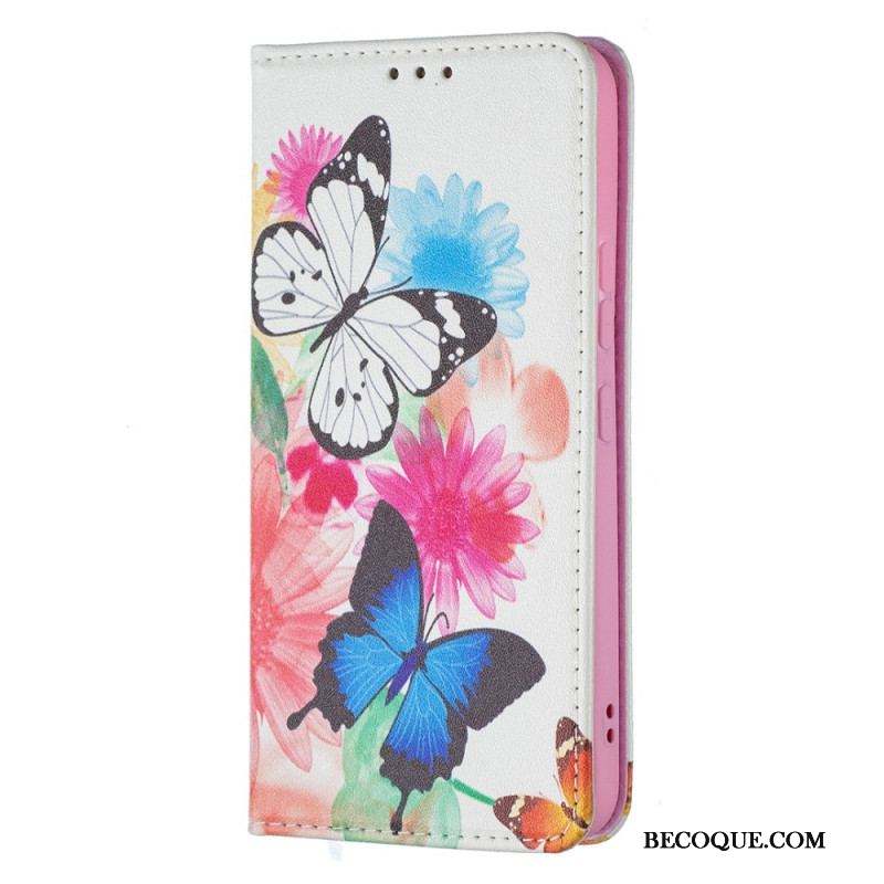Flip Cover Samsung Galaxy S22 5G Papillons Colorés