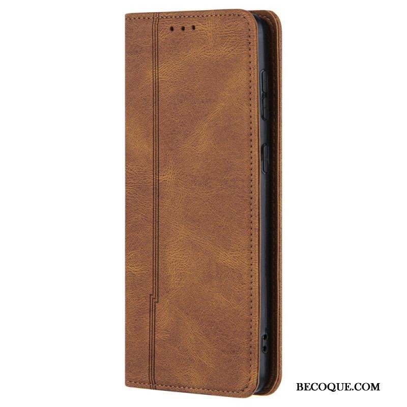 Flip Cover Samsung Galaxy S22 Style Cuir Ligne