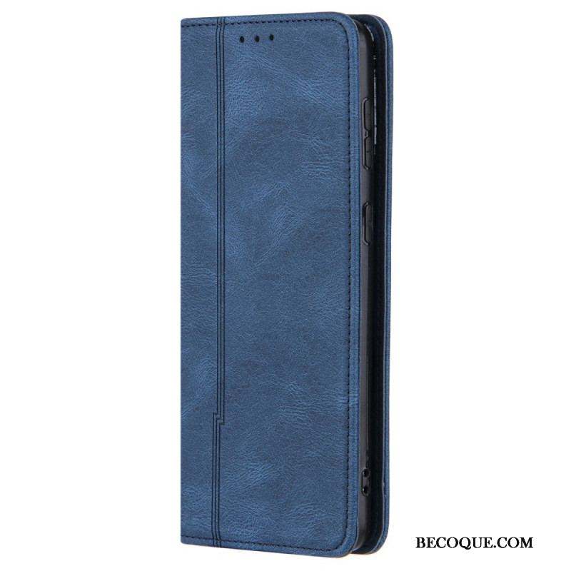 Flip Cover Samsung Galaxy S22 Style Cuir Ligne