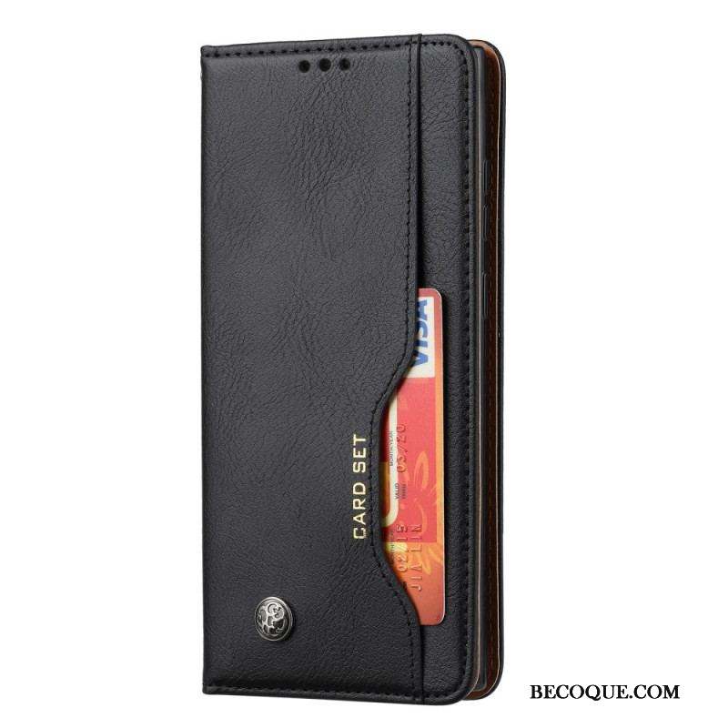 Flip Cover Samsung Galaxy S22 Ultra 5G Simili Cuir Porte-Cartes