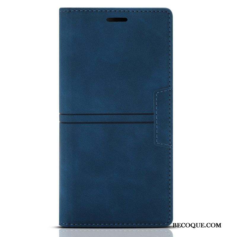 Flip Cover Samsung Galaxy S23 5G Style Cuir Couture Fermoir Magnétique