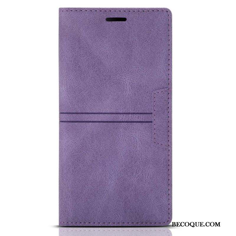 Flip Cover Samsung Galaxy S23 5G Style Cuir Couture Fermoir Magnétique