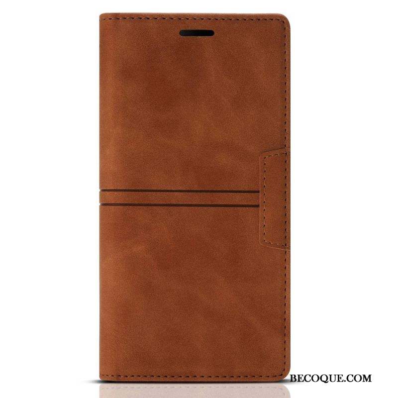 Flip Cover Samsung Galaxy S23 Plus 5G Style Cuir Couture Fermoir Magnétique