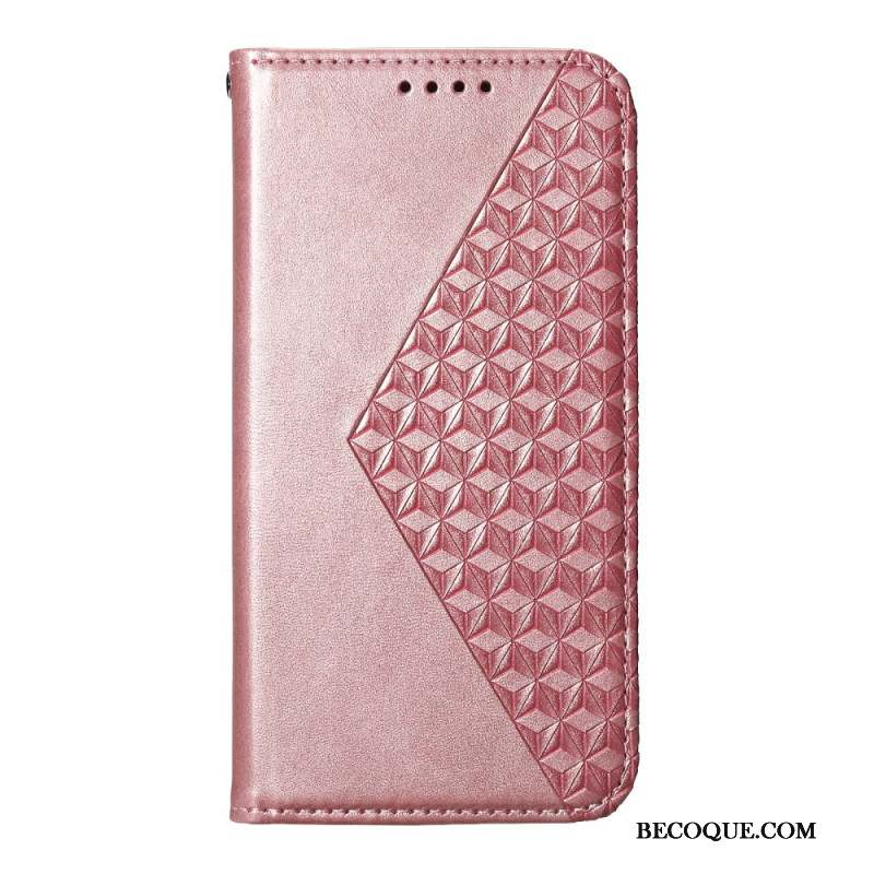 Flip Cover Samsung Galaxy S24 FE Cubes 3D à Lanière