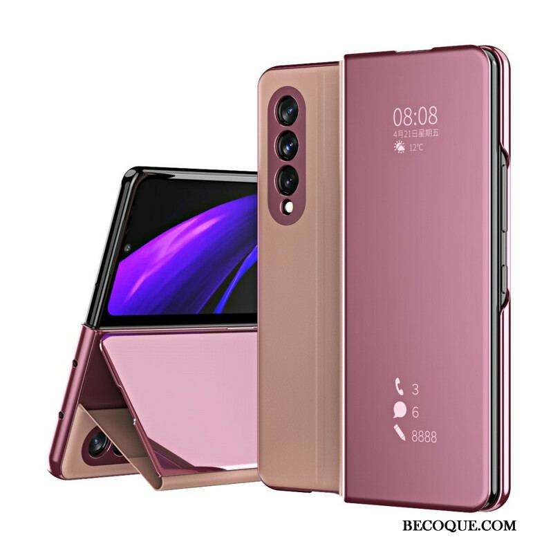 Flip Cover Samsung Galaxy Z Fold 3 5G Couverture Miroir