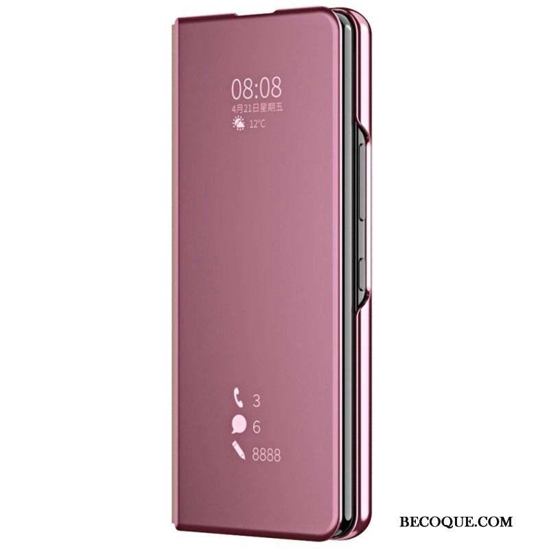 Flip Cover Samsung Galaxy Z Fold 4 Miroir et Transparence