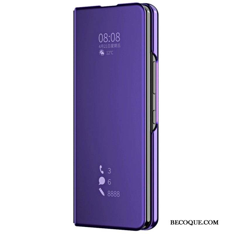 Flip Cover Samsung Galaxy Z Fold 4 Miroir et Transparence