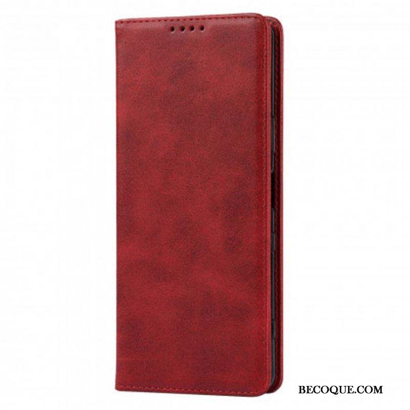 Flip Cover Sony Xperia 1 III Cuir Véritable Classique