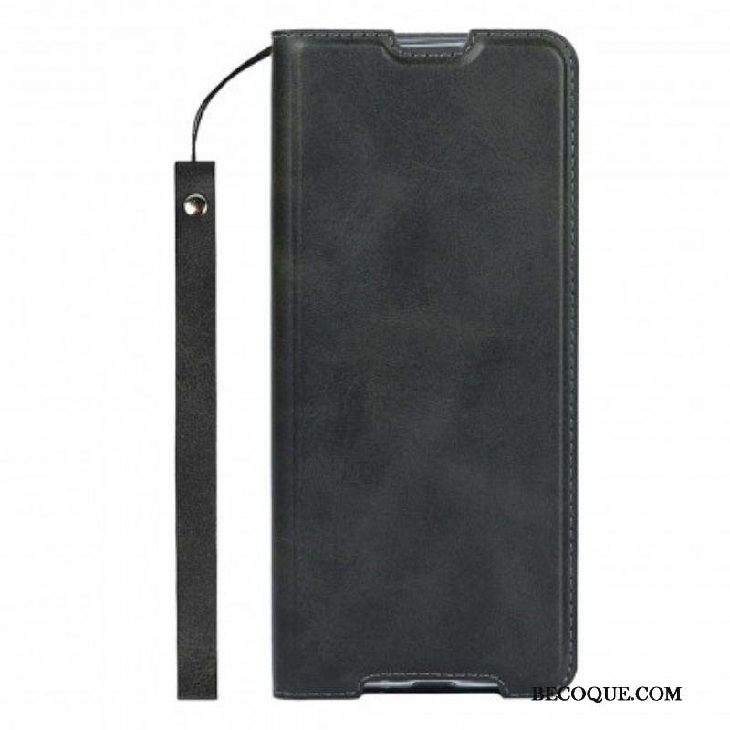 Flip Cover Sony Xperia 1 III Simili Cuir Classe à Lanière