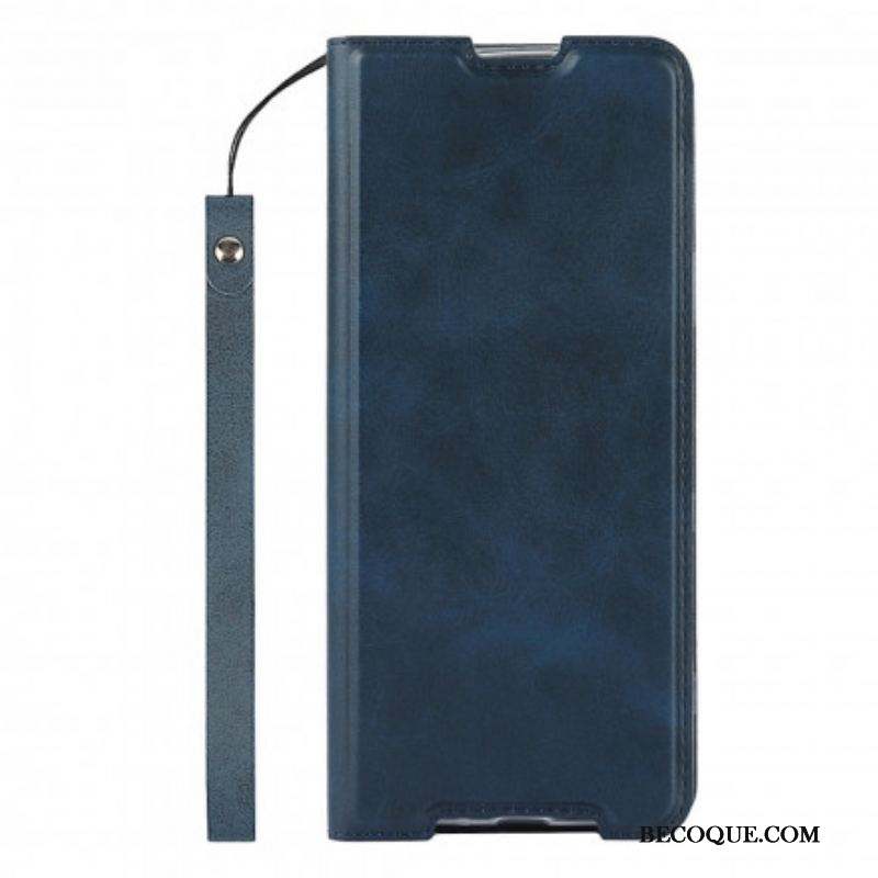 Flip Cover Sony Xperia 1 III Simili Cuir Classe à Lanière