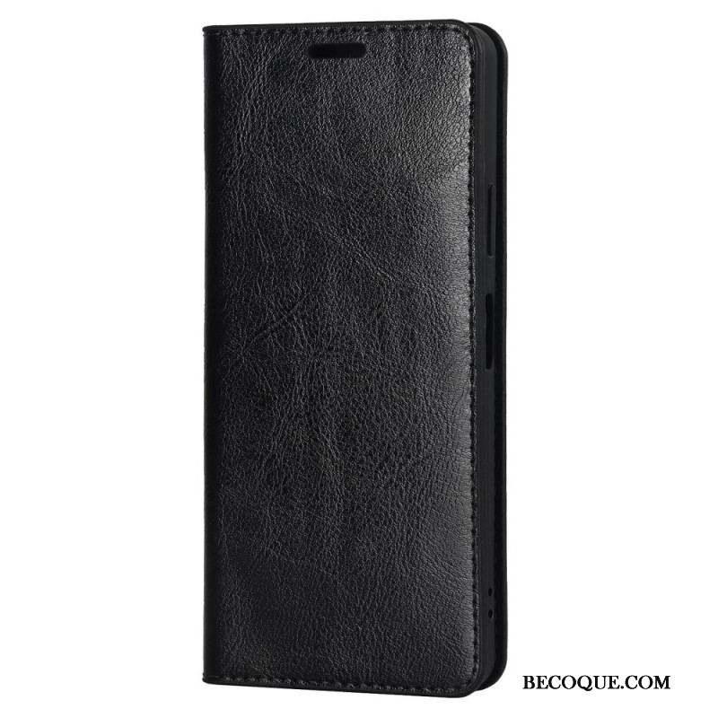 Flip Cover Sony Xperia 10 IV Cuir Véritable