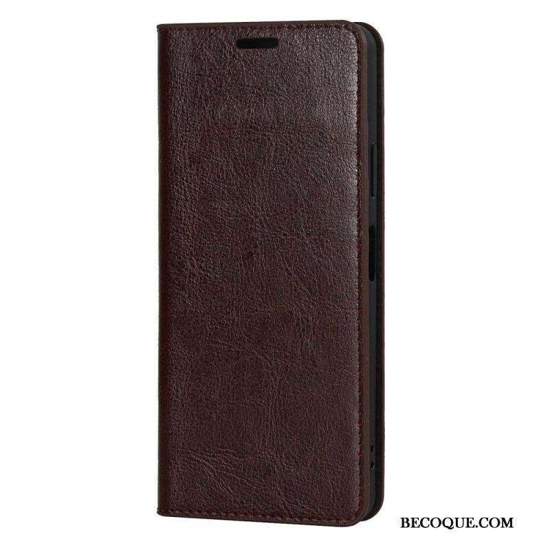 Flip Cover Sony Xperia 10 IV Cuir Véritable