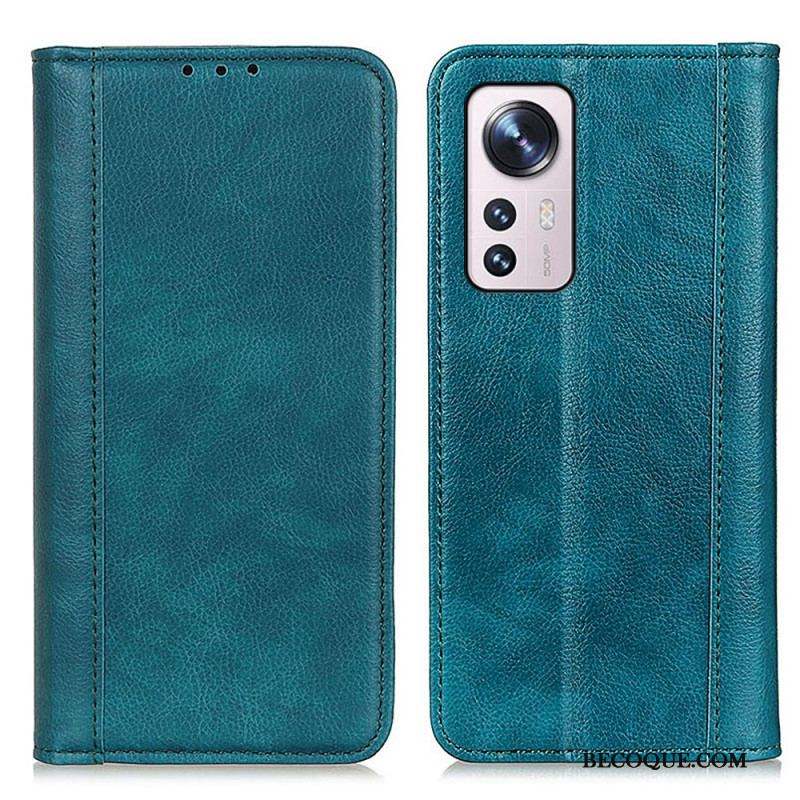 Flip Cover  Xiaomi 12 / 12X Version Coloré Cuir Fendu