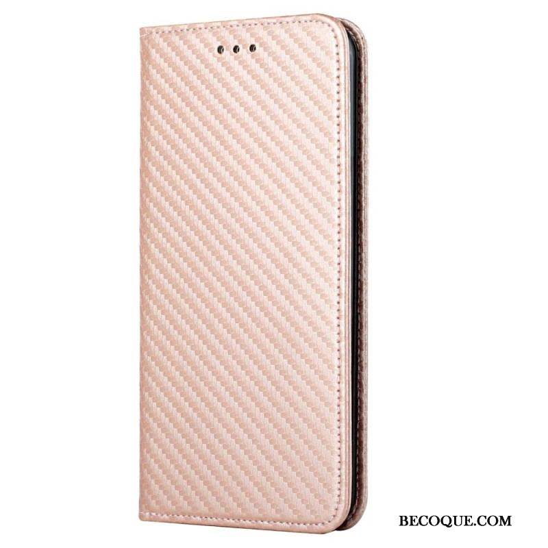 Flip Cover Xiaomi 12T / 12T Pro Fibre Carbone avec Lanière