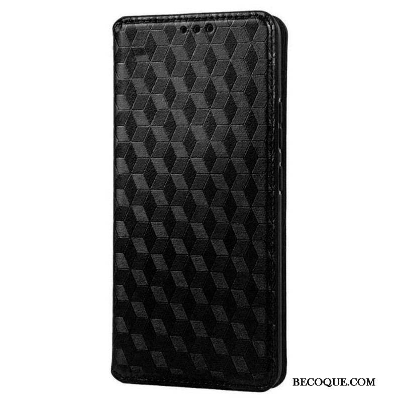 Flip Cover Xiaomi Redmi A1 Effet Cuir Cubes 3D