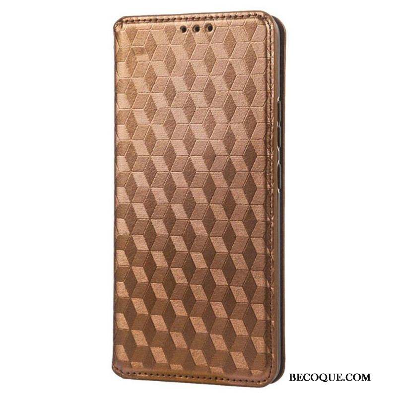 Flip Cover Xiaomi Redmi A1 Effet Cuir Cubes 3D