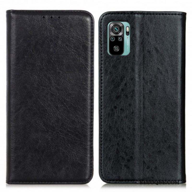 Flip Cover Xiaomi Redmi Note 10/10S/Poco M5s Effet Cuir Texturé