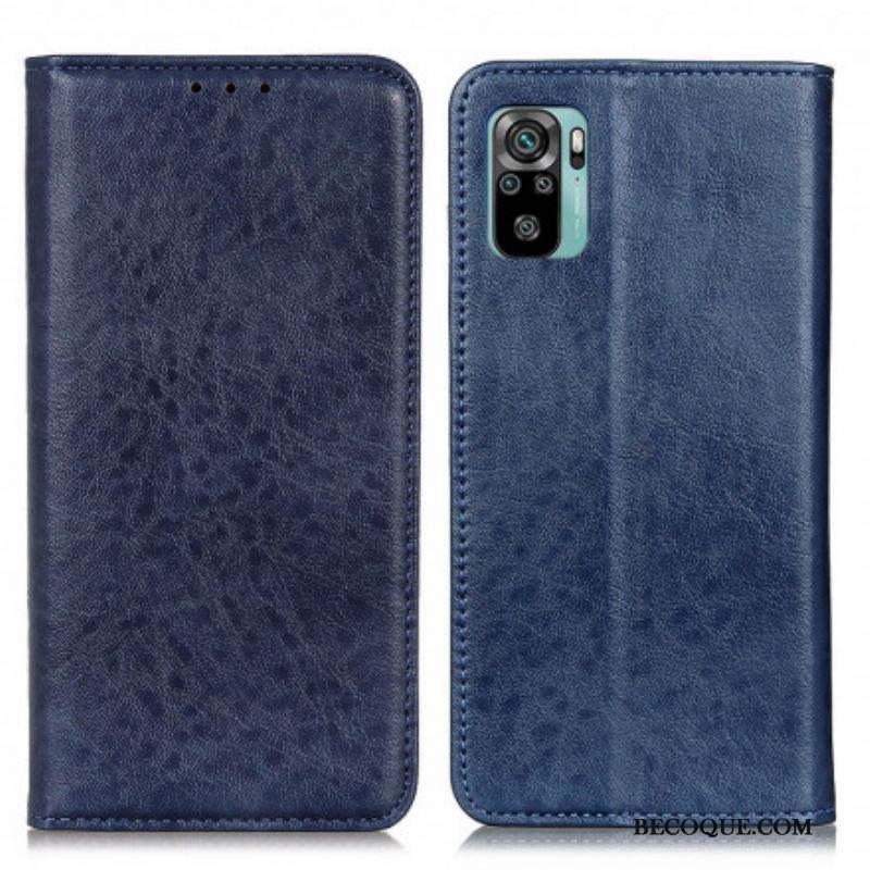 Flip Cover Xiaomi Redmi Note 10/10S/Poco M5s Effet Cuir Texturé