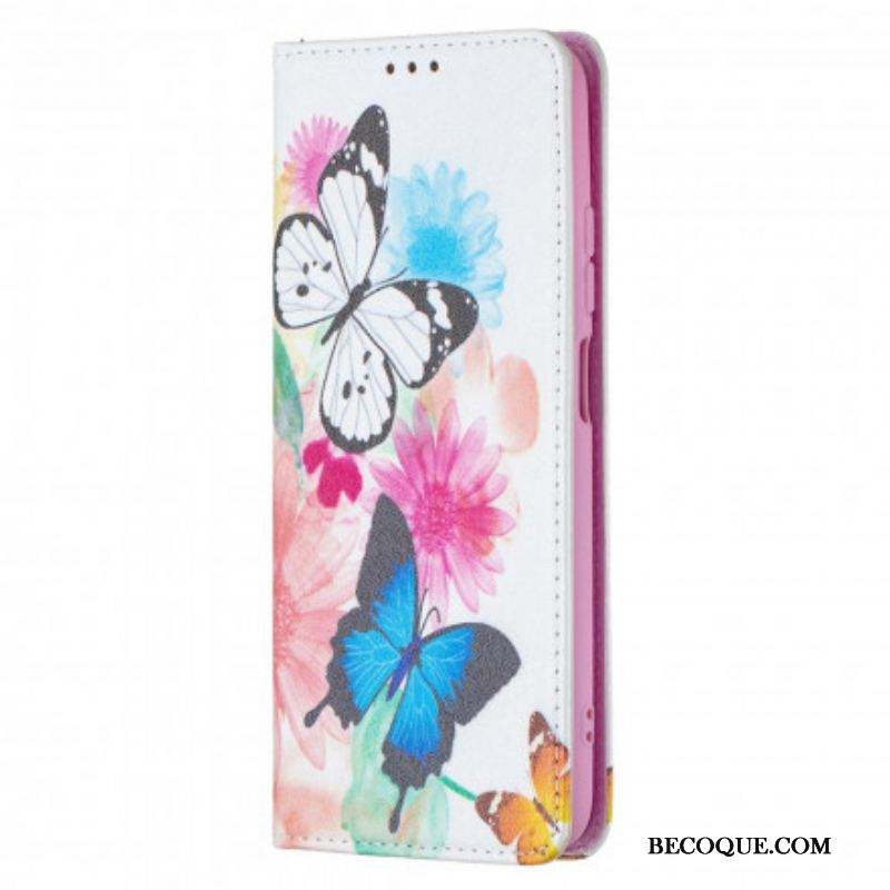 Flip Cover Xiaomi Redmi Note 10/10S/Poco M5s Papillons Colorés