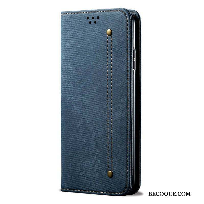 Flip Cover Xiaomi Redmi Note 10 5G / Poco M3 Pro 5G Tissu Jeans