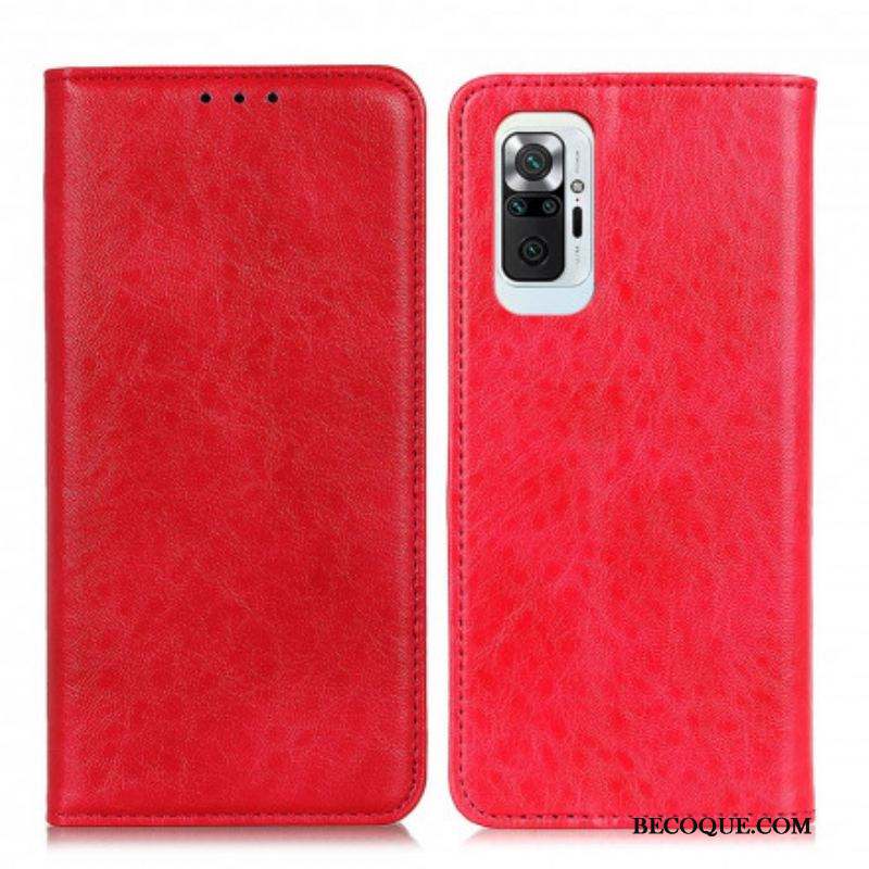 Flip Cover Xiaomi Redmi Note 10 Pro Cuir Fendu Texturé