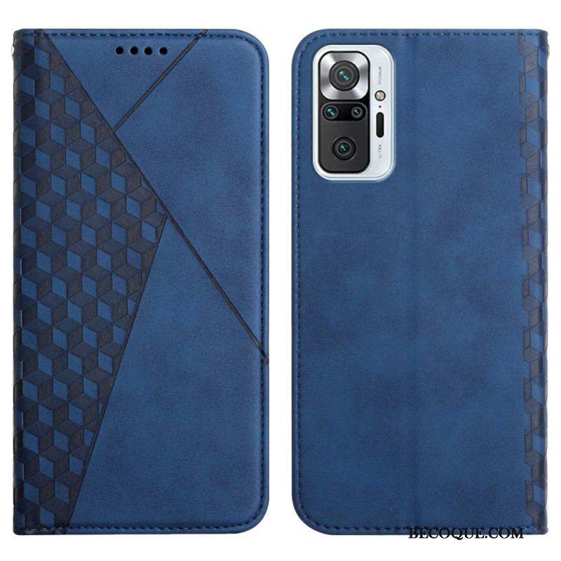 Flip Cover Xiaomi Redmi Note 10 Pro Effet Cuir Géo