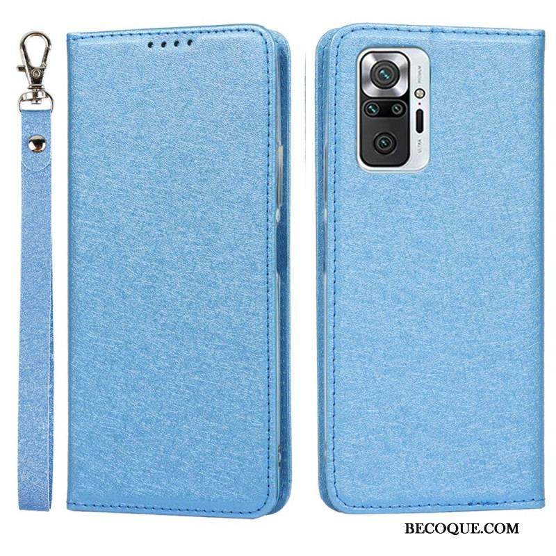 Flip Cover Xiaomi Redmi Note 10 Pro Style Cuir Douceur avec Lanière