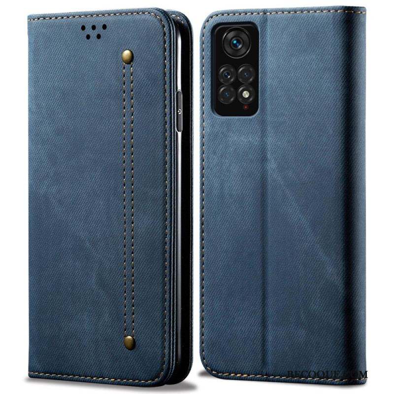 Flip Cover Xiaomi Redmi Note 11 / 11s Tissu Jeans