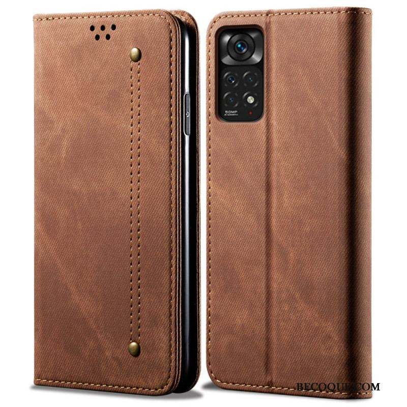 Flip Cover Xiaomi Redmi Note 11 Pro / Note 11 Pro 5G Tissu Jeans