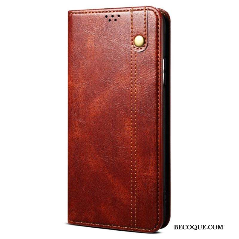 Flip Cover Xiaomi Redmi Note 12/Poco X5 5G Simili Cuir Ciré