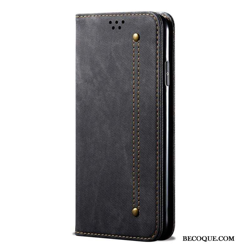 Flip Cover Xiaomi Redmi Note 12 Pro Plus Tissu Jeans