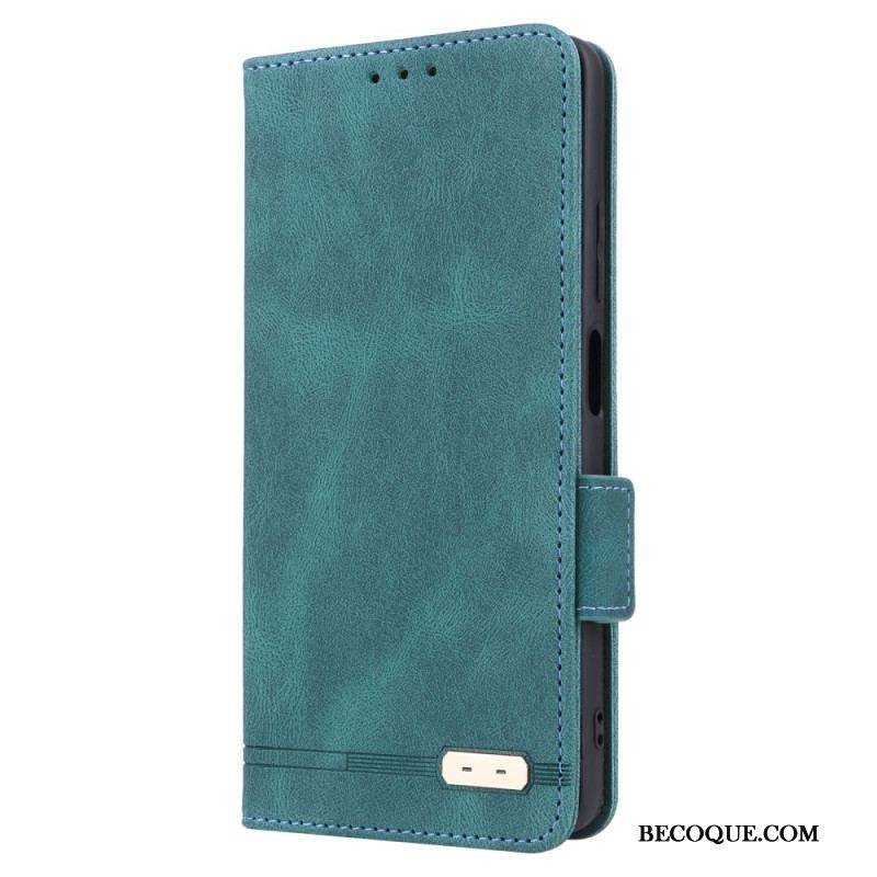 Flip Cover Xiaomi Redmi Note 12 Pro/Poco X5 Pro 5G Effet Cuir Stylé