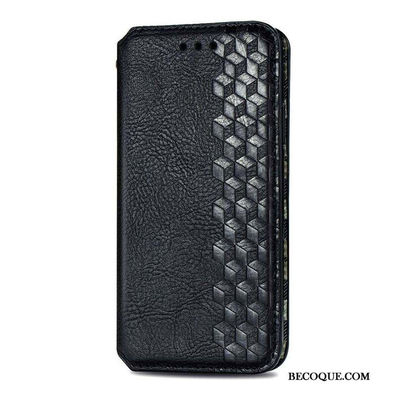 Flip Cover iPhone 13 Mini Effet Cuir Texture Diamant