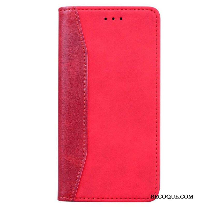 Flip Cover iPhone 13 Pro Effet Cuir Business Bicolore